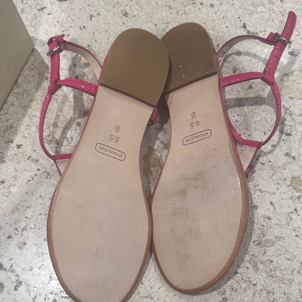 Coach Fuchsia Strappy Sandals - Picture 4 of 11
